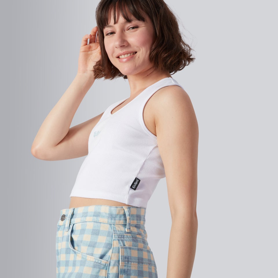 Women's Racerback Rib Vest White