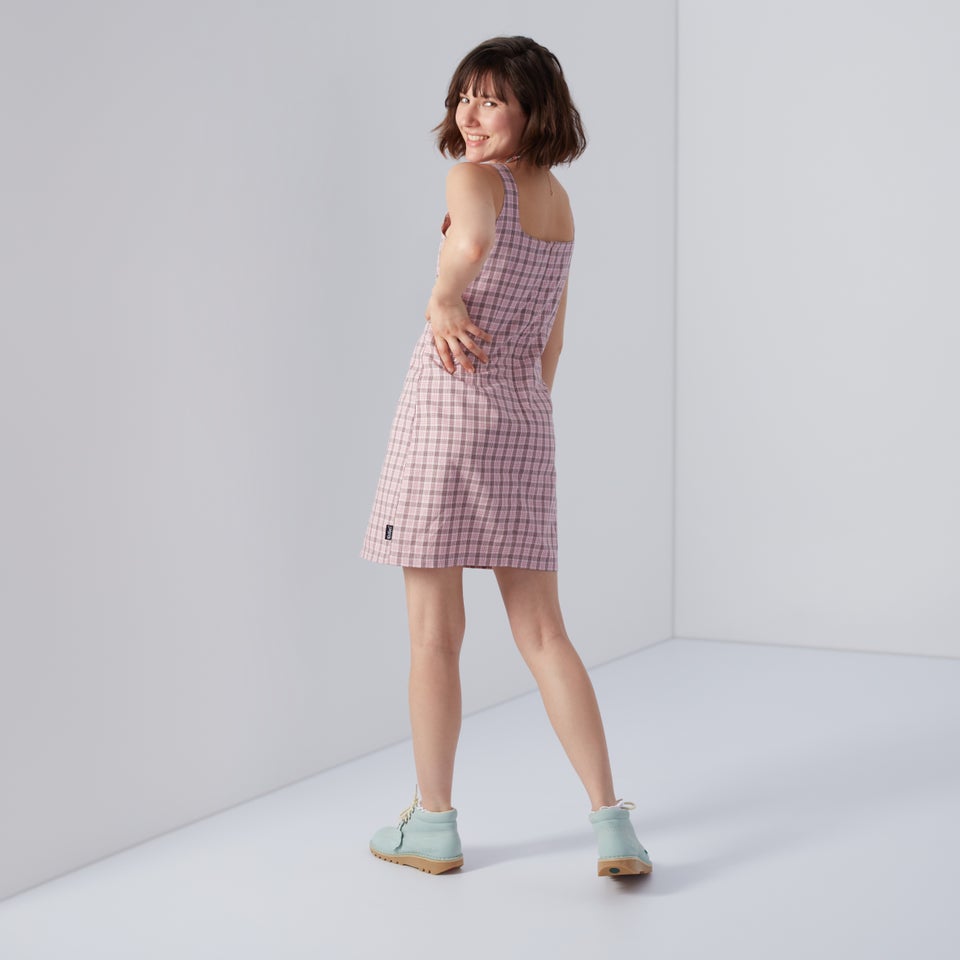 Women's Gingham Mini Dress Pink