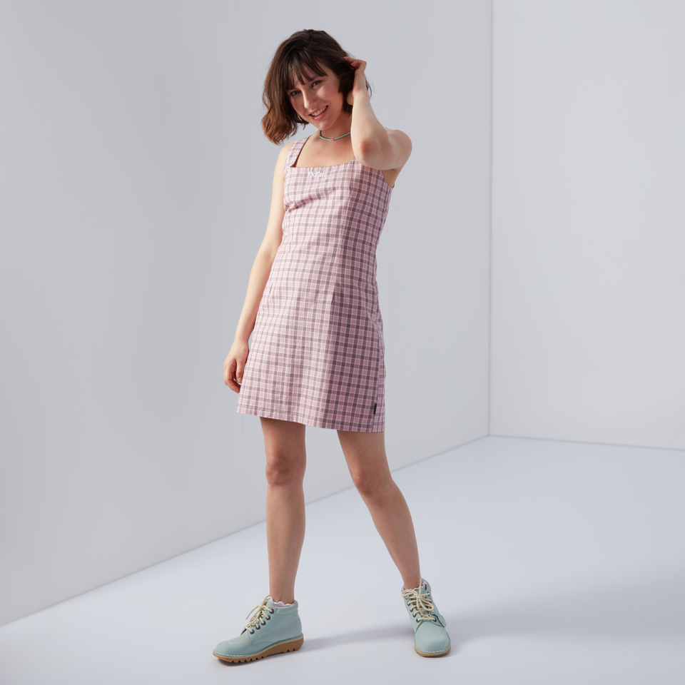 Women's Gingham Mini Dress Pink