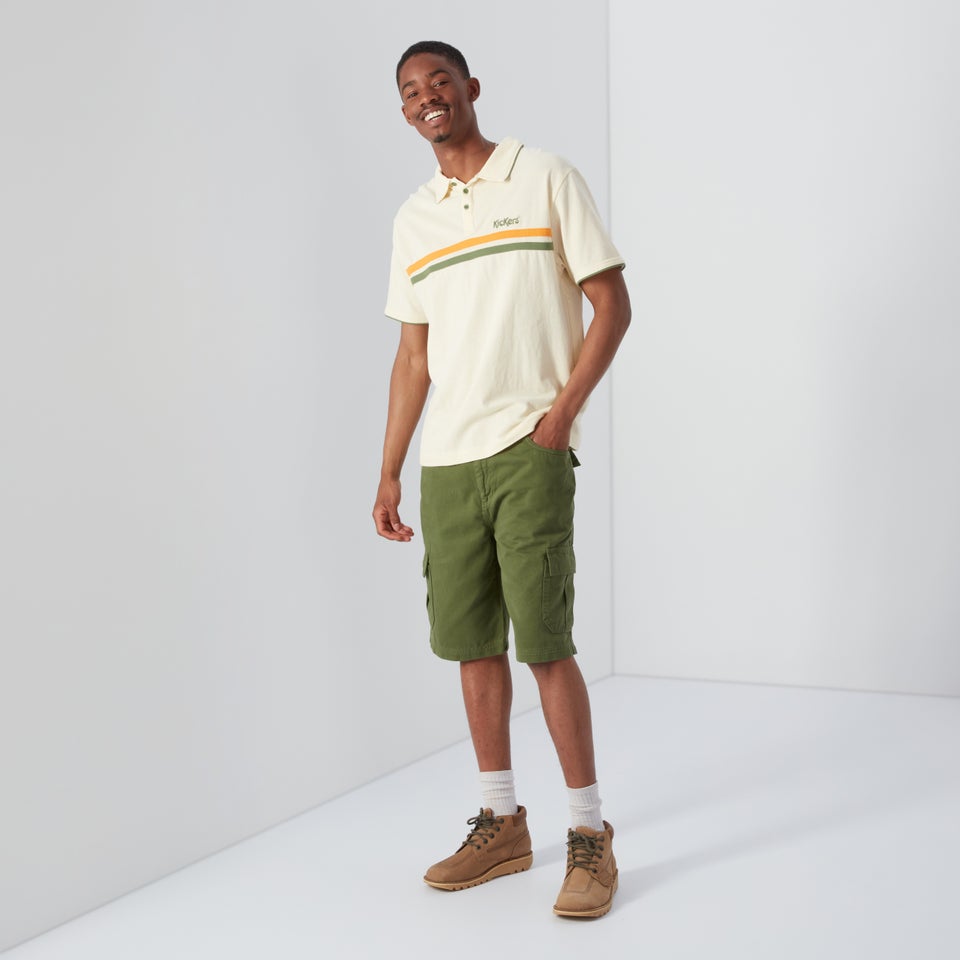 Men's Short Sleeve Pique Polo Cream