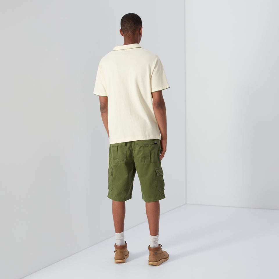 Men's Short Sleeve Pique Polo Cream