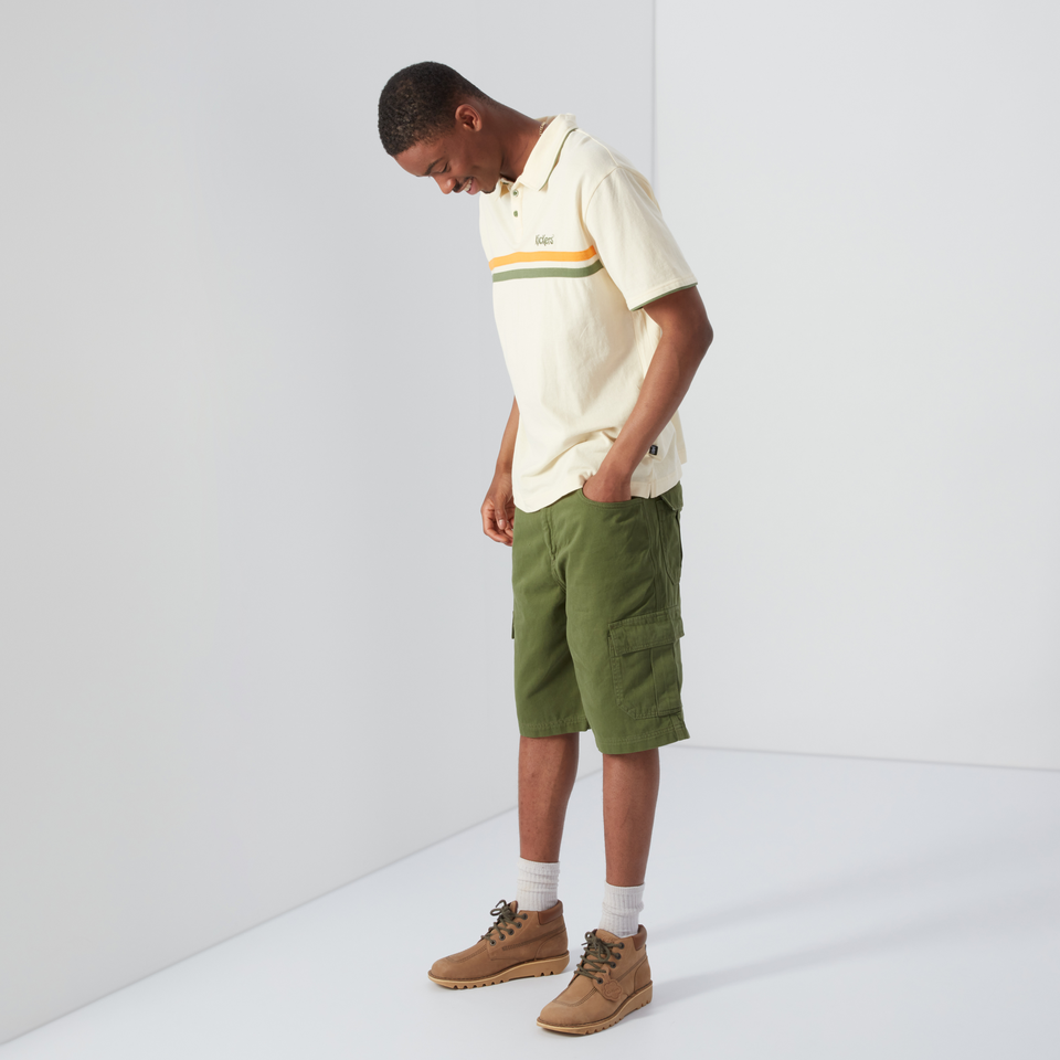 Men's Short Sleeve Pique Polo Cream