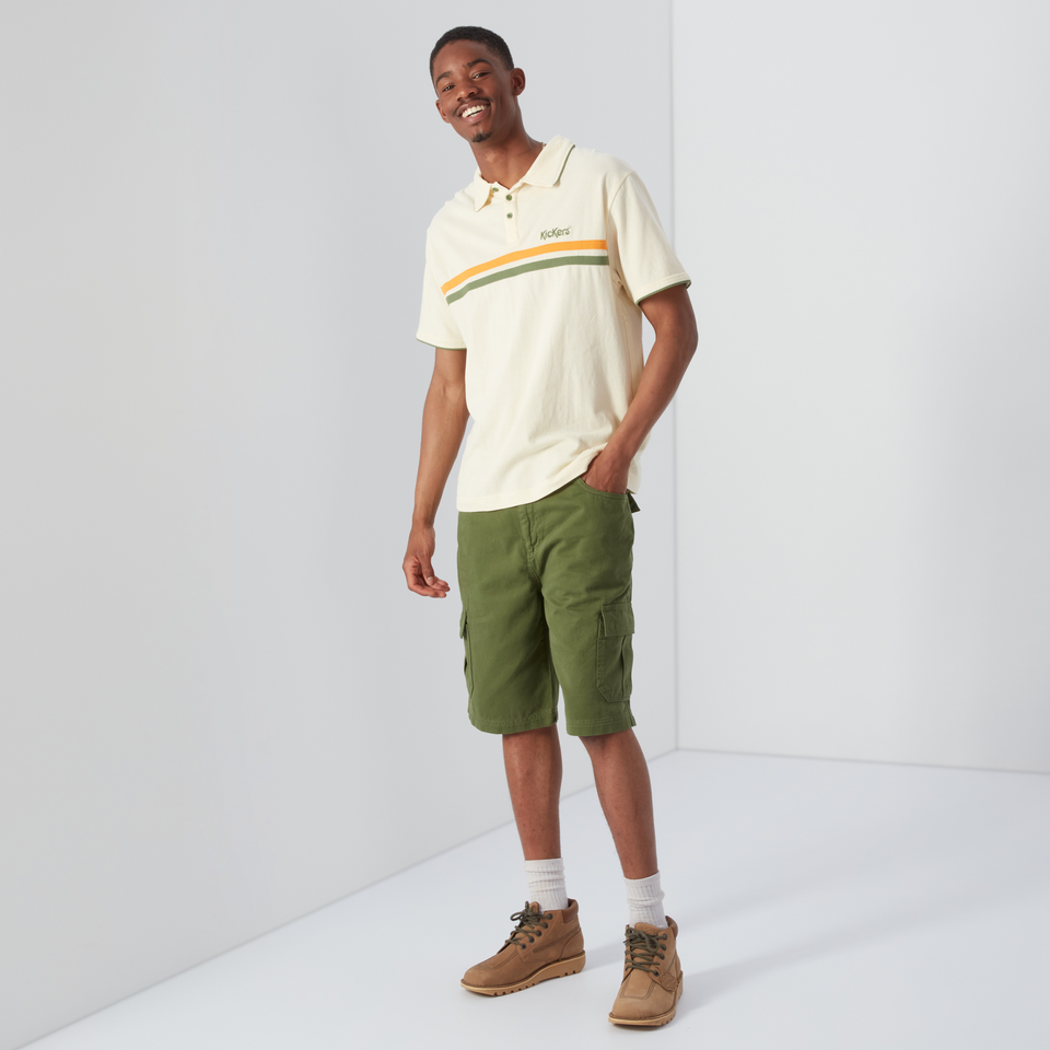 Men's Short Sleeve Pique Polo Cream