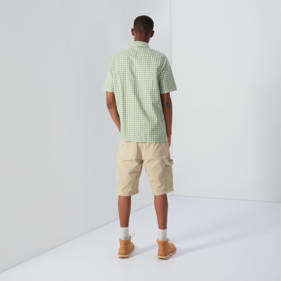 Men's Short Sleeve Check Shirt Green