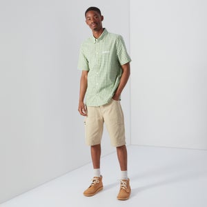 Men's Short Sleeve Check Shirt Green - XS