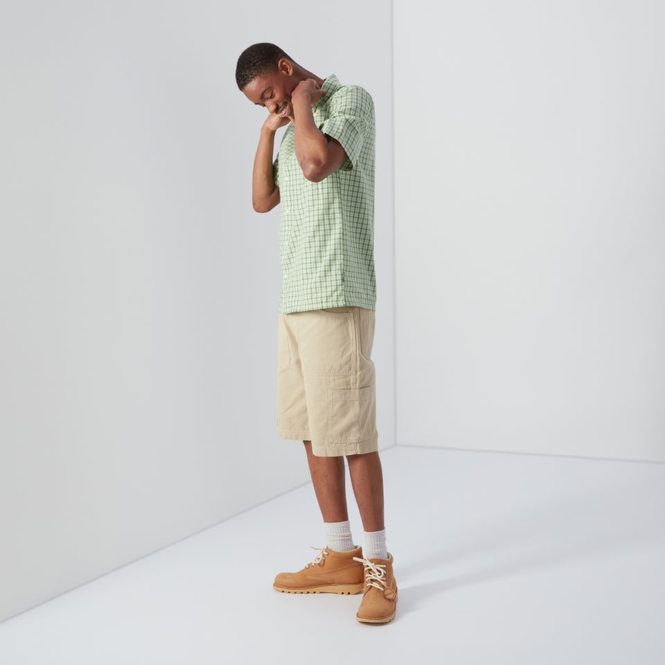 Men's Short Sleeve Check Shirt Green