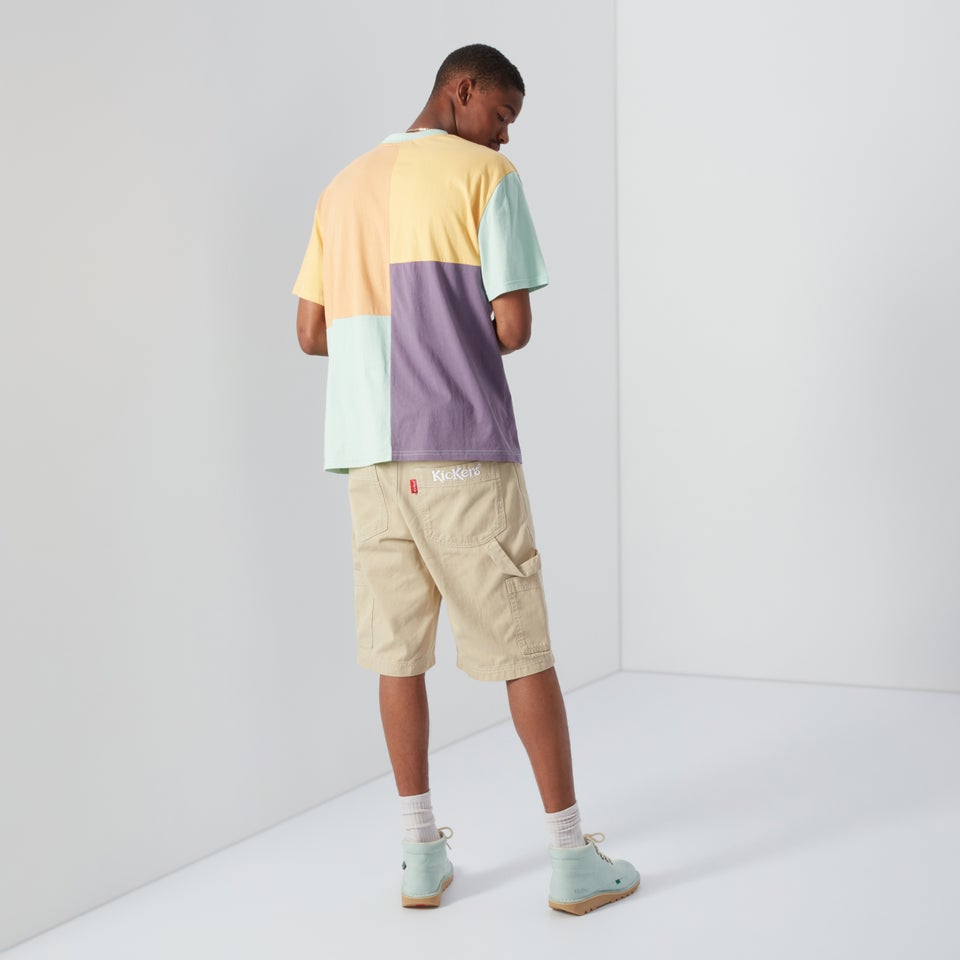 Men's Short Sleeved Patchwork T-shirt Multi