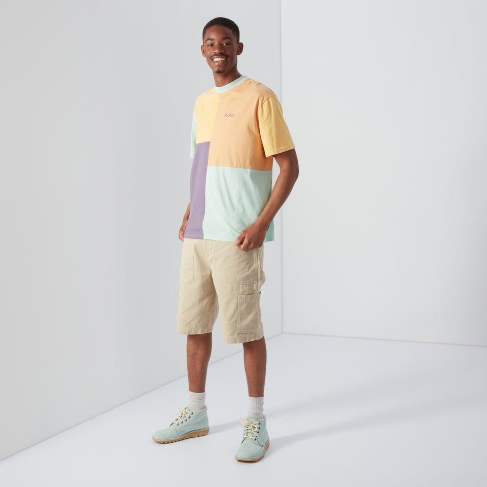 Men's Short Sleeved Patchwork T-shirt Multi