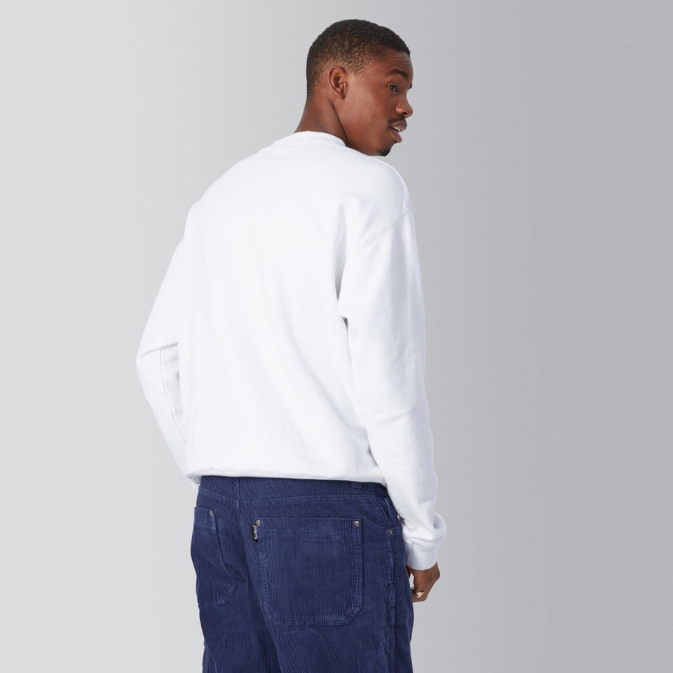 Men's Brushed Back Crew Sweatshirt White