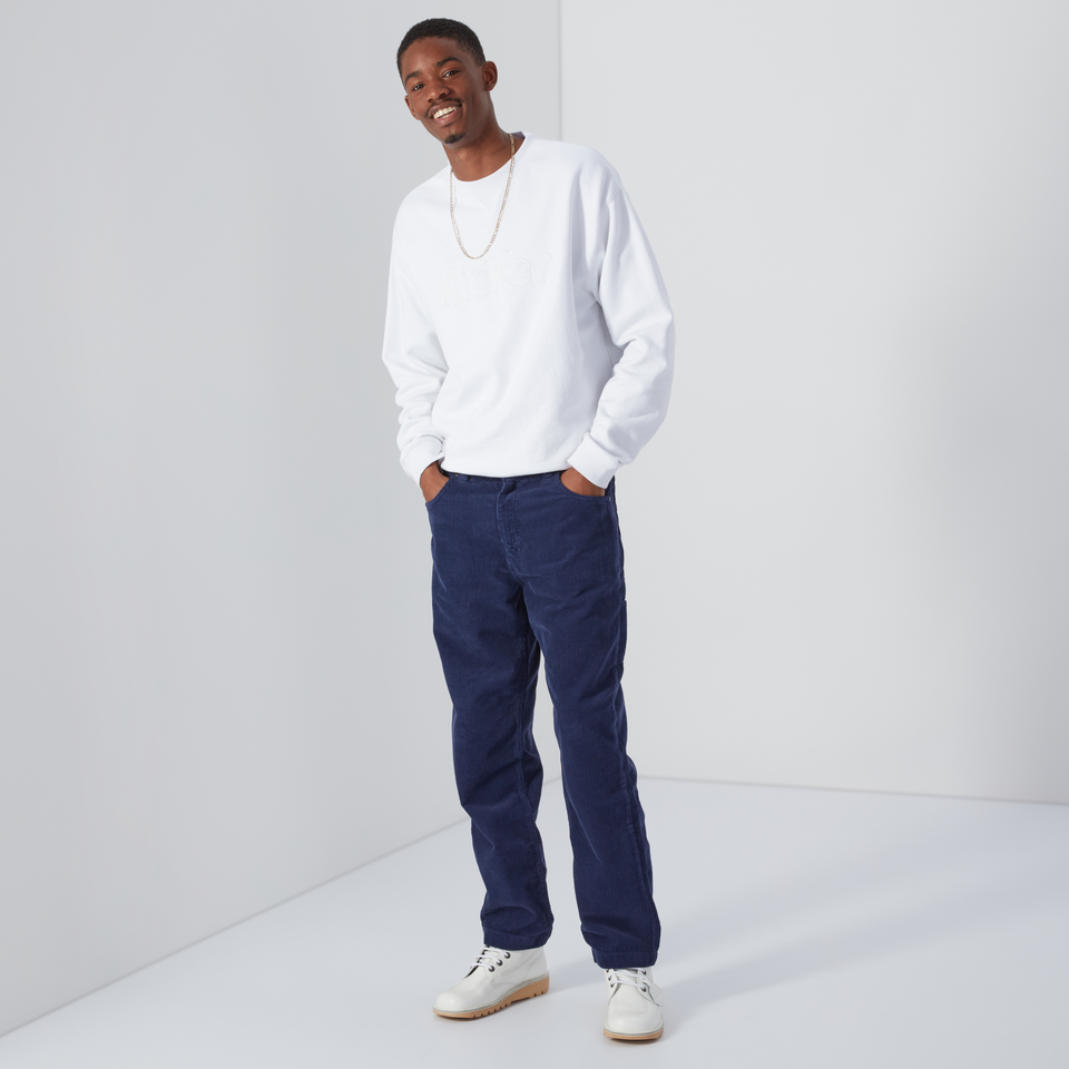 Men's Brushed Back Crew Sweatshirt White