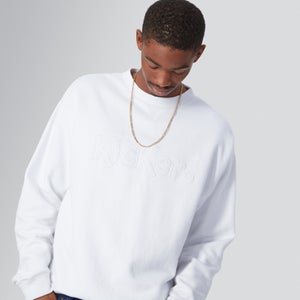 Men's Brushed Back Crew Sweatshirt White - XS