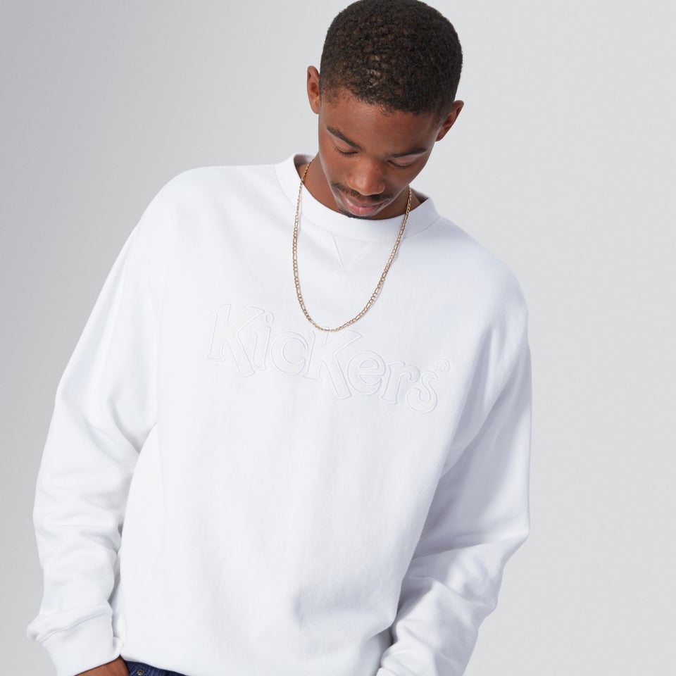 Men's Brushed Back Crew Sweatshirt White