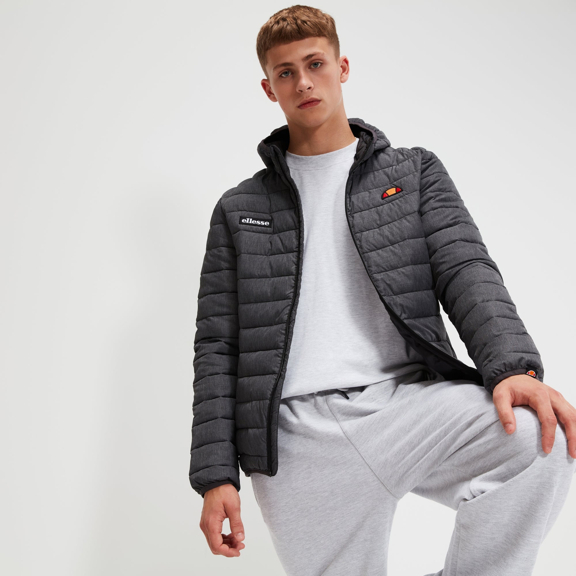 Men's Lombardy Padded Jacket Dark Grey Marl | ellesse UK