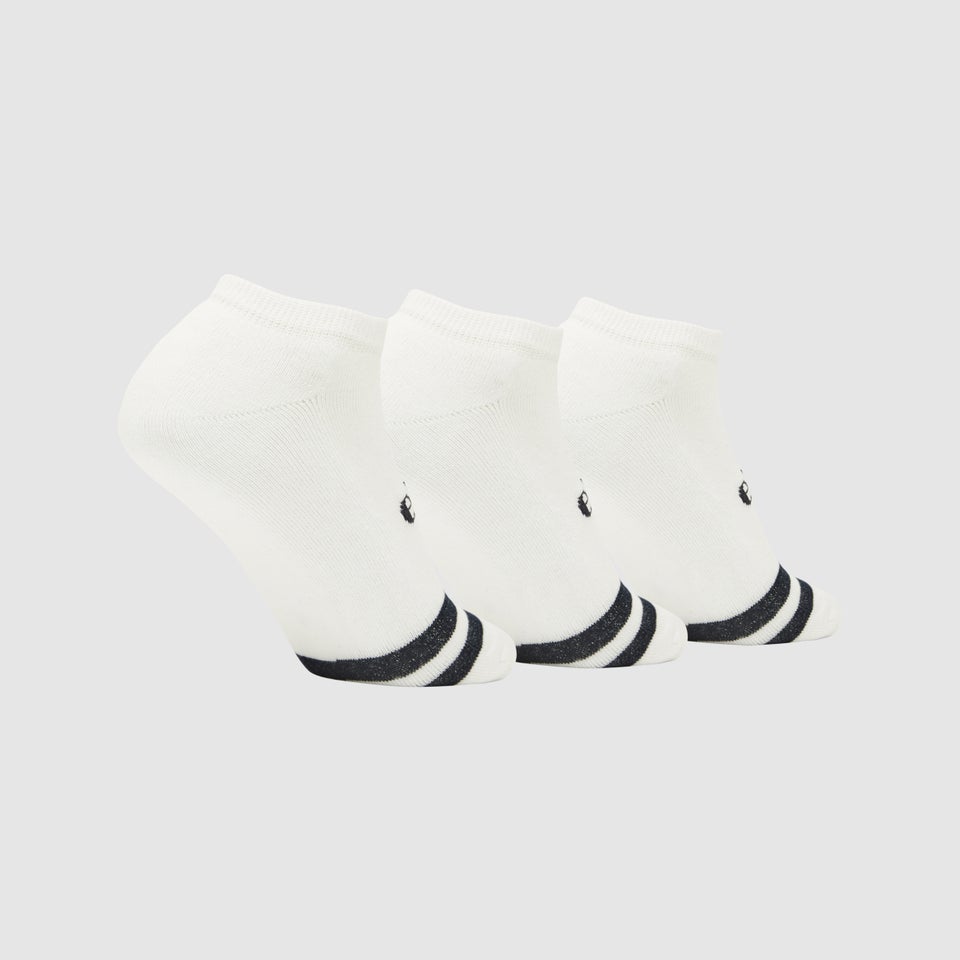 3er-Pack Trainer Liner-Socken Melna für Unisex Weiß