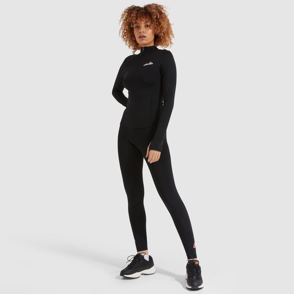 Sofira 1/4 Reißverschluss Top Schwarz für Damen