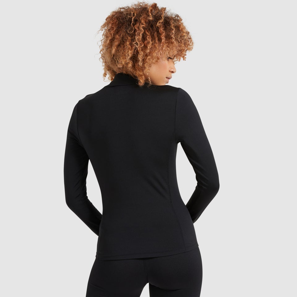 Sofira 1/4 Reißverschluss Top Schwarz für Damen
