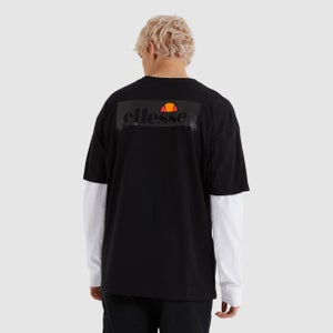 Doubled Langarm-T-Shirt Schwarz