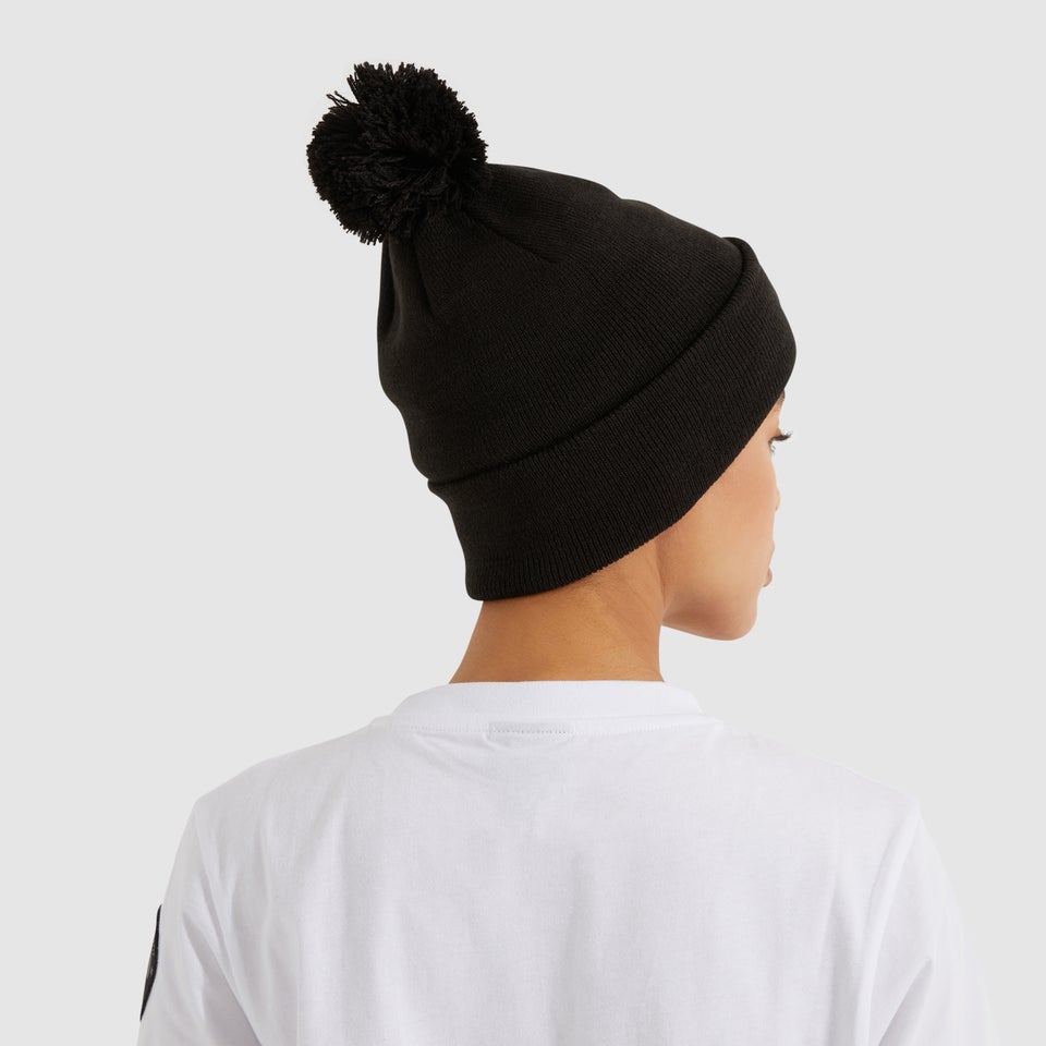 Santi Pom Pom Beanie Black