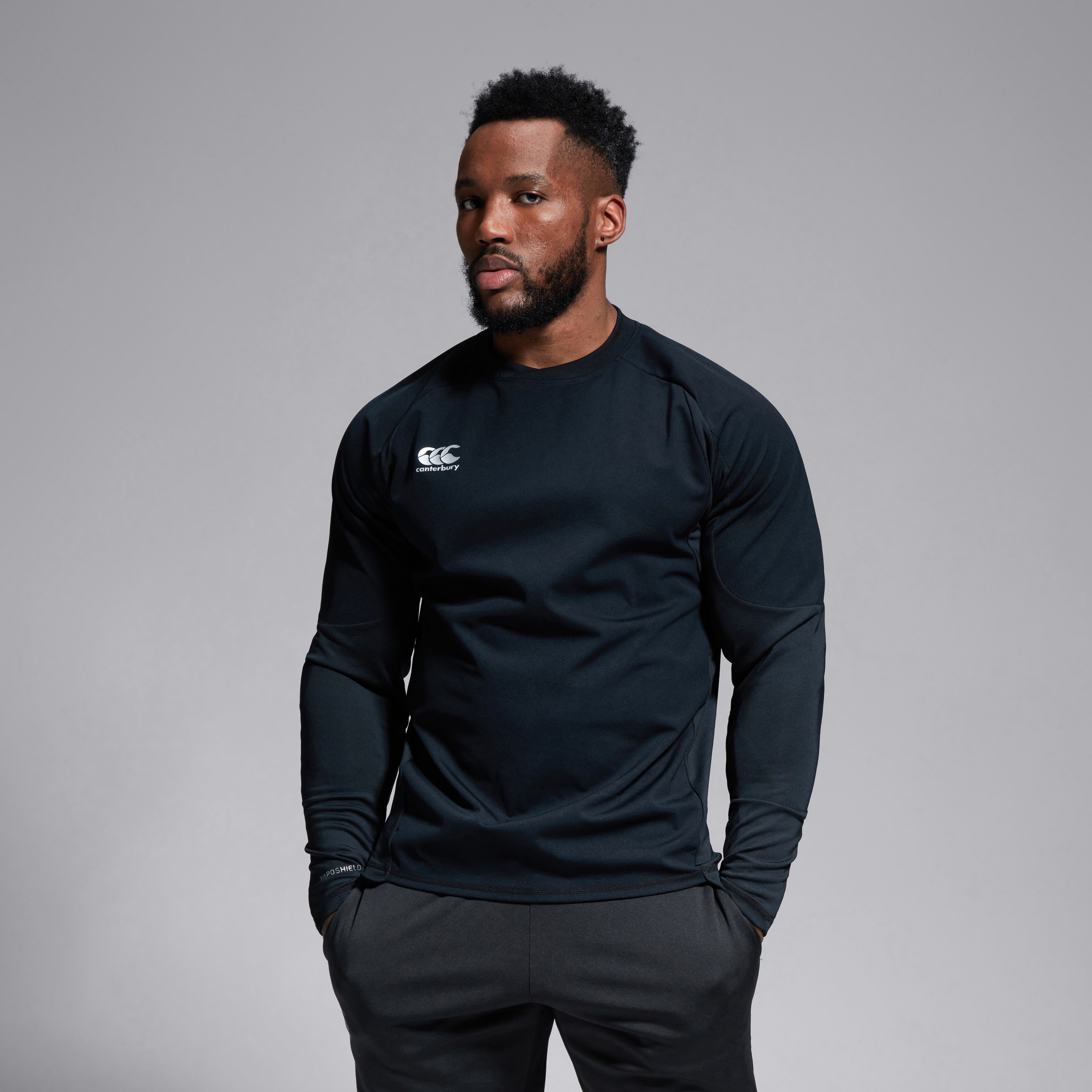 Mens Vaposhield Tech Drill Top Black | Canterbury