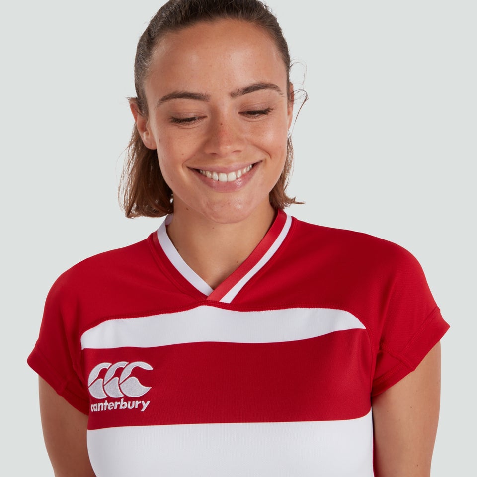 CANTERBURY VAPODRI EVADER HOOPED JSY AF RED/WHT