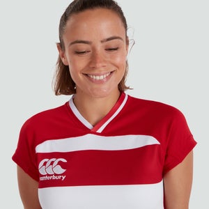 Womens Vapodri Evader Hooped Jersey Red