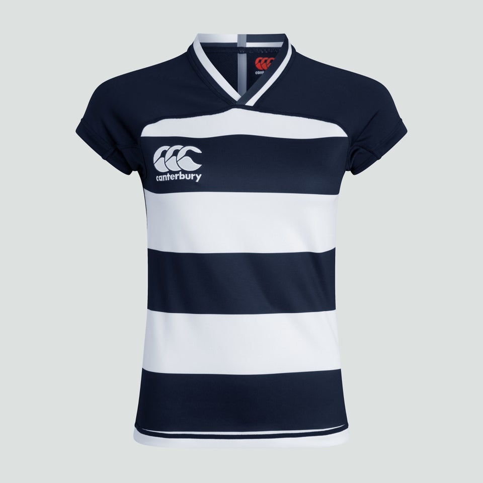 Womens Vapodri Evader Hooped Jersey Navy