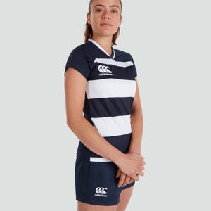 Womens Vapodri Evader Hooped Jersey Navy