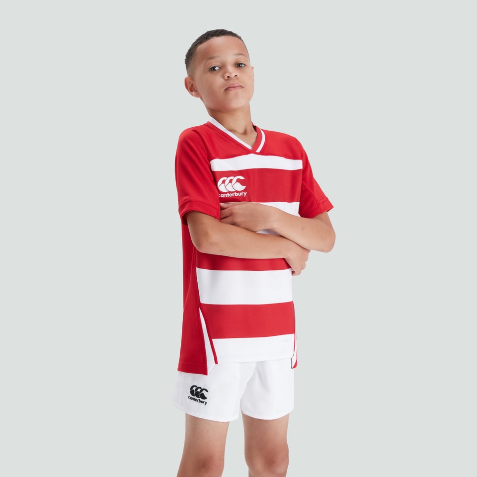 Junior Unisex Vapodri Evader Hooped Jersey Red