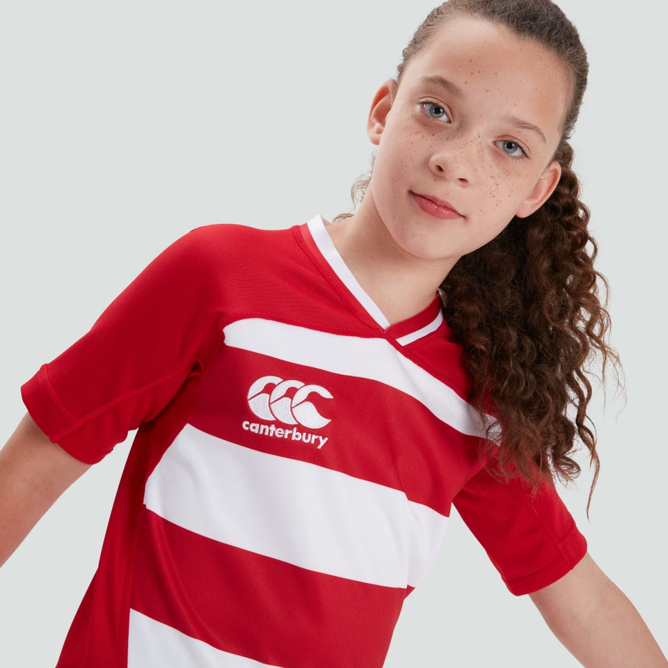 CANTERBURY VAPODRI EVADER HOOPED JERSEY JM RED/WHT