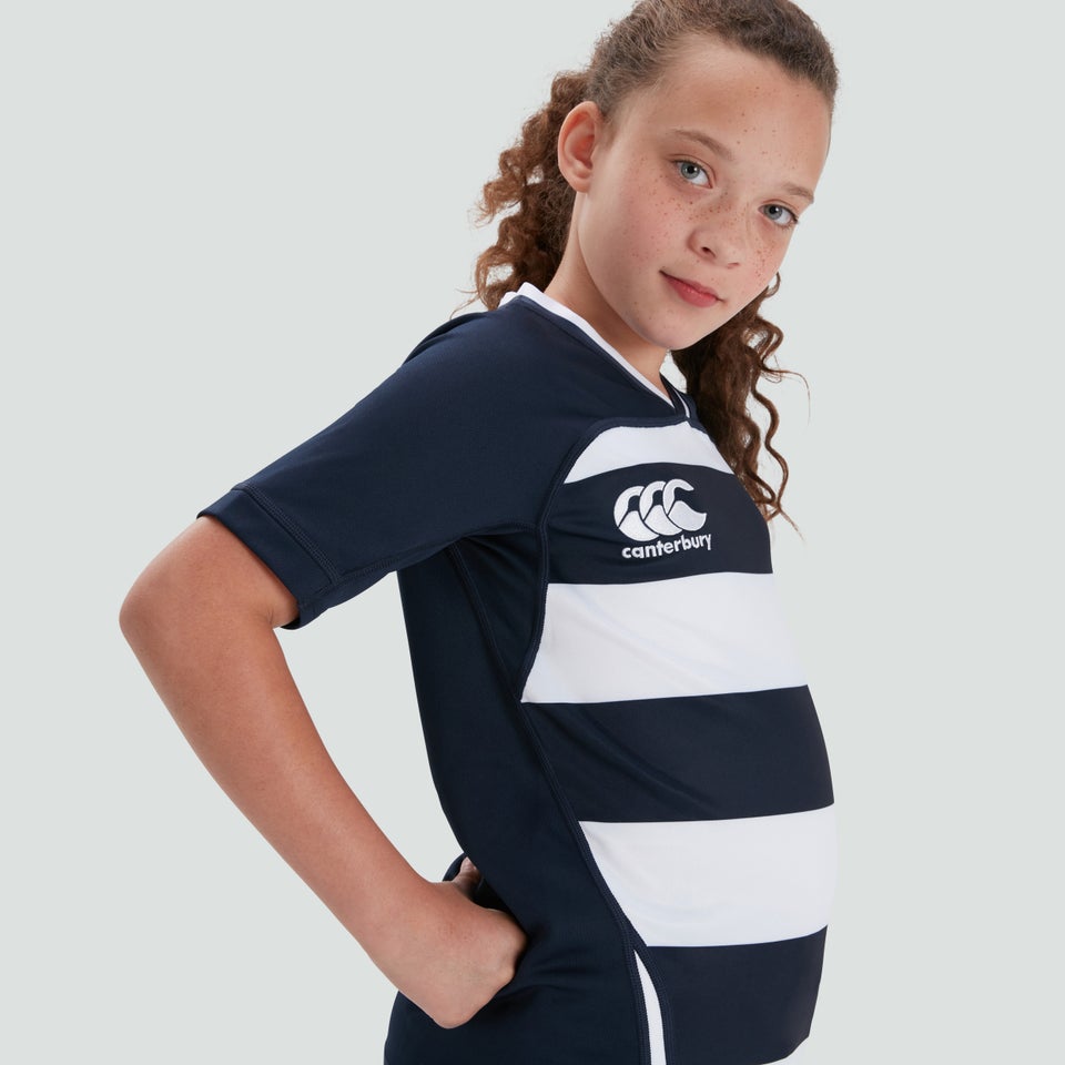 Junior Unisex Vapodri Evader Hooped Jersey Navy