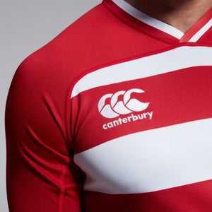 CANTERBURY VAPODRI EVADER HOOPED JSY AM RED/WHT