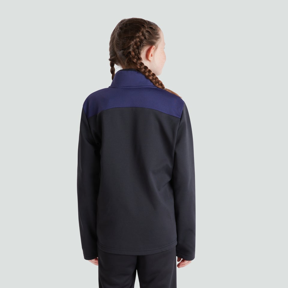 Junior Unisex 1/4 Zip Poly Fleece Blue