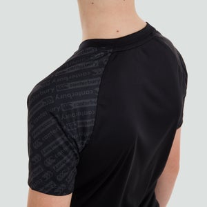 Junior Unisex Vapodri Print Sleeve Large Logo Tee Black