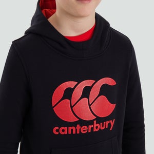 Junior Unisex Overhead Large Logo Hoody Black