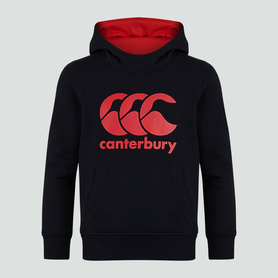 Junior Unisex Overhead Large Logo Hoody Black