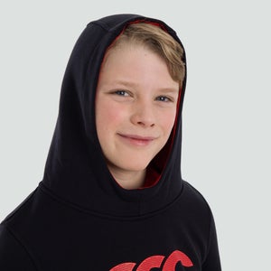 Junior Unisex Overhead Large Logo Hoody Black