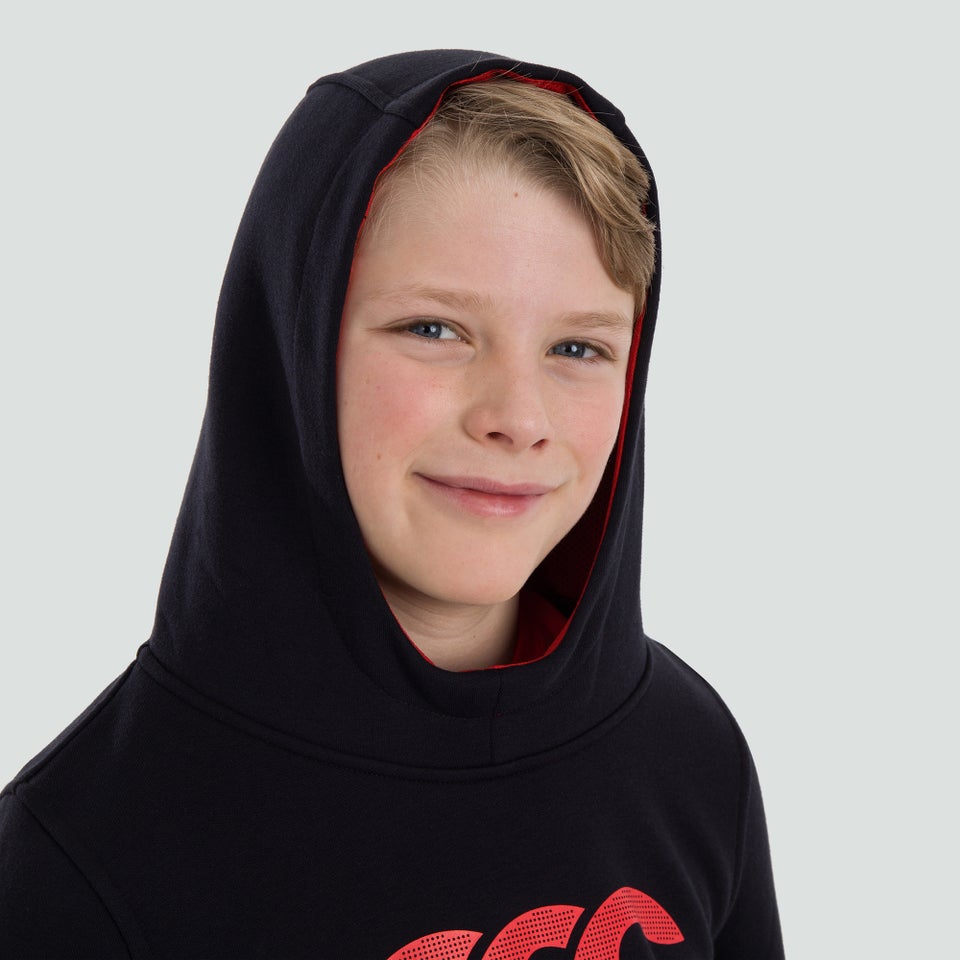 Junior Unisex Overhead Large Logo Hoody Black