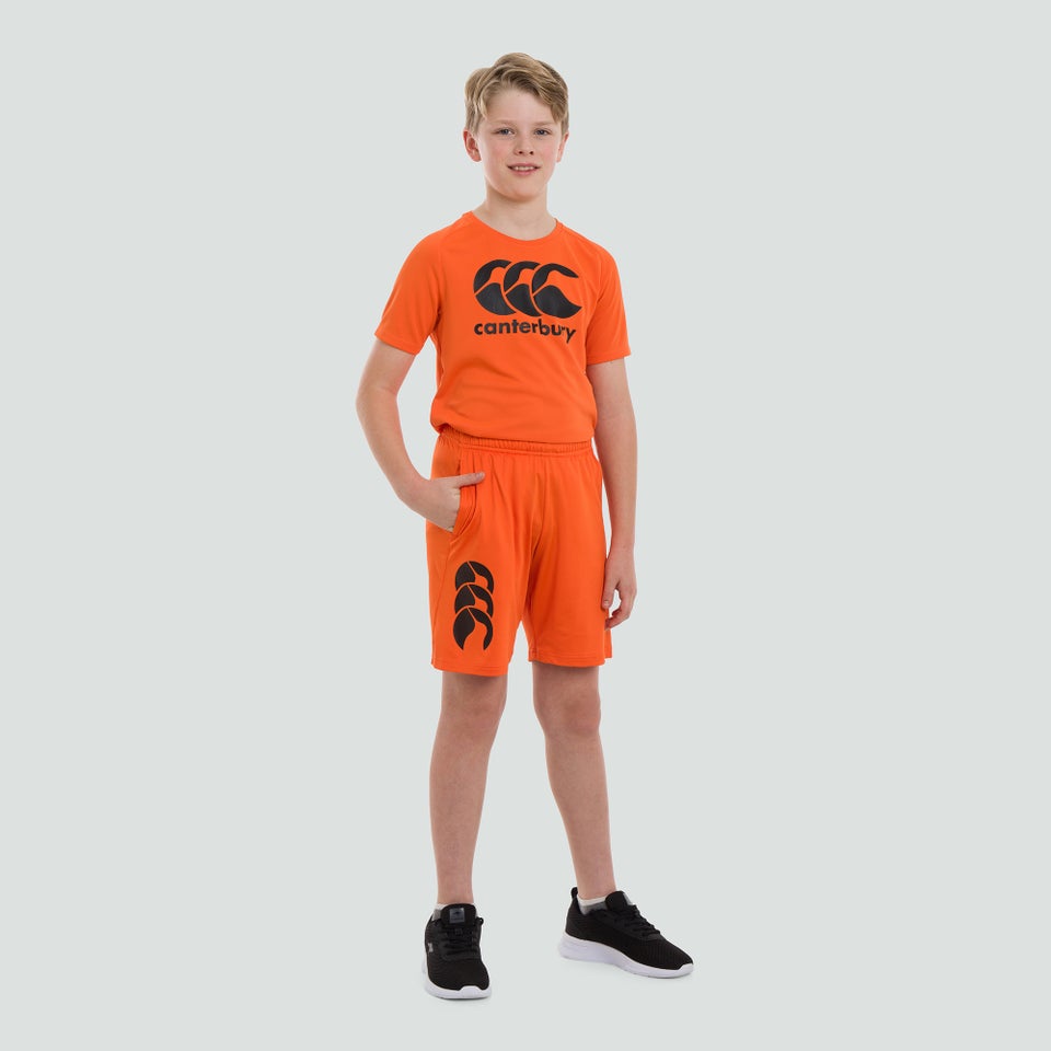 Junior Unisex Vapodri Stretch Knit Shorts Orange