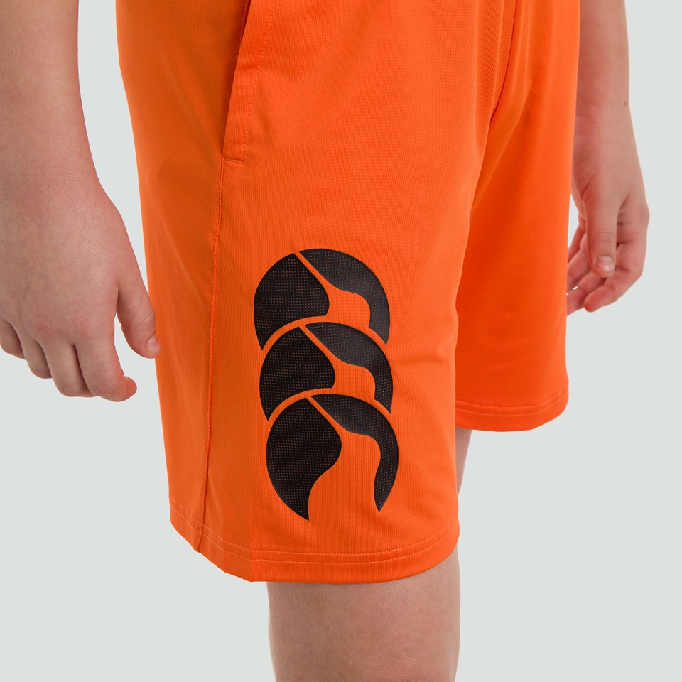 Junior Unisex Vapodri Stretch Knit Shorts Orange
