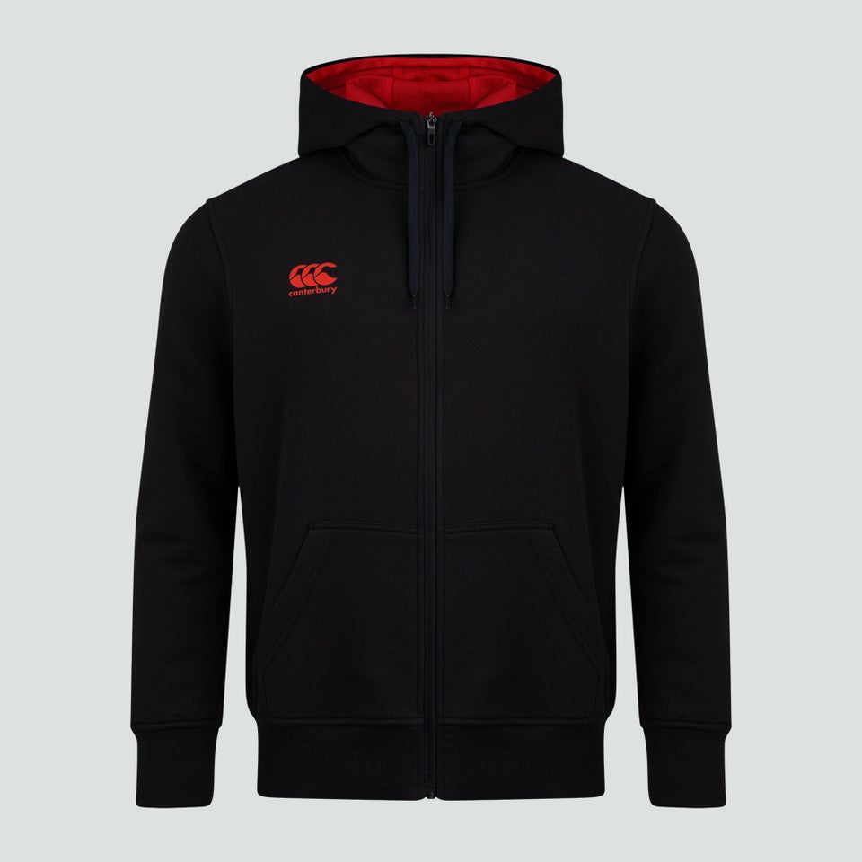 Mens Zip Thru Fleece Hoody Black