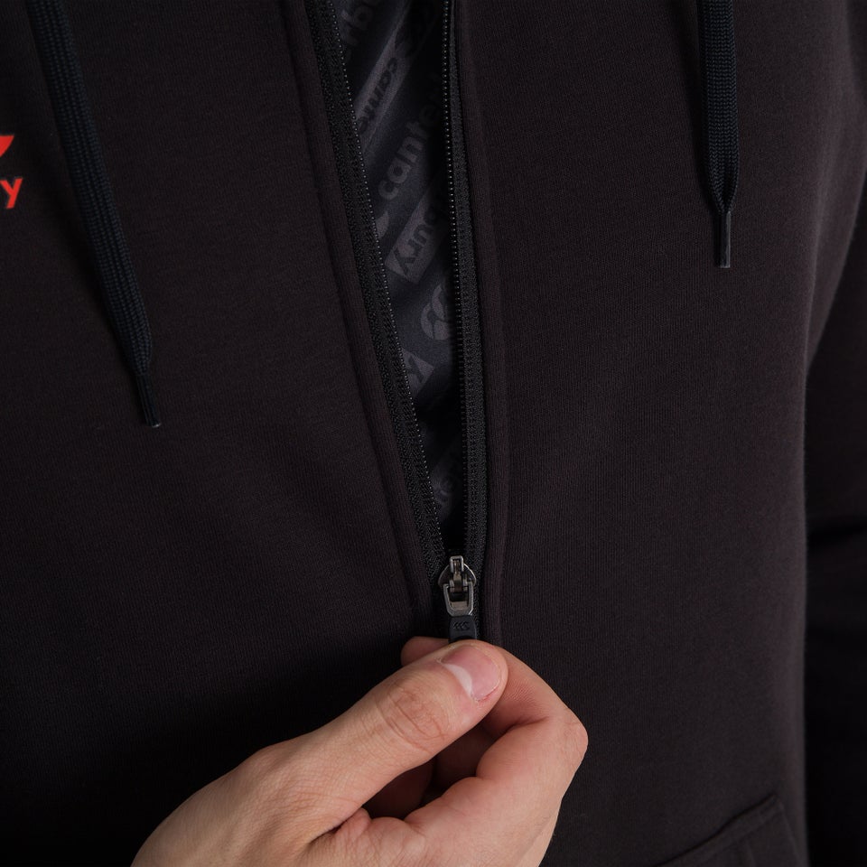 Mens Zip Thru Fleece Hoody Black