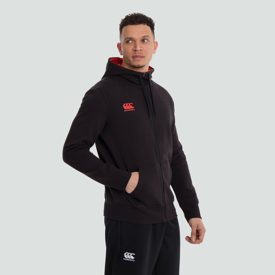 Mens Zip Thru Fleece Hoody Black