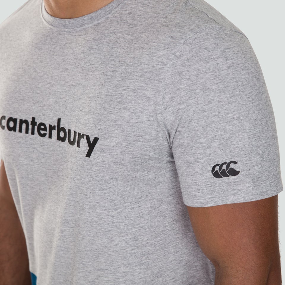 Mens Colour Block Logo Tee Grey