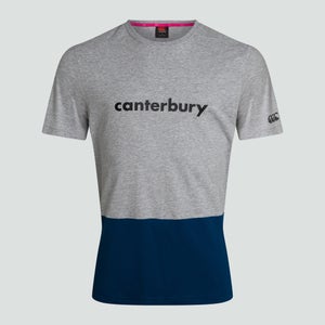 Mens Colour Block Logo Tee Grey