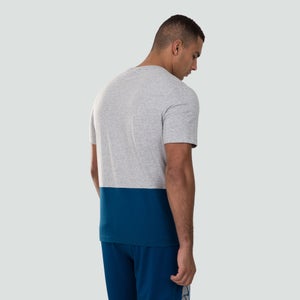 Mens Colour Block Logo Tee Grey