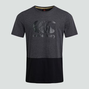 MENS COLOUR BLOCK LOGO TEE GREY - XS