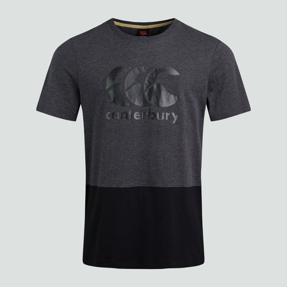 Mens Colour Block Logo Tee Grey