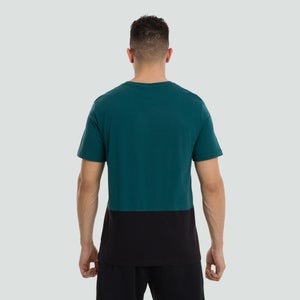 Mens Colour Block Logo Tee Green