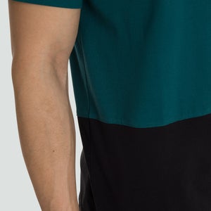 Mens Colour Block Logo Tee Green