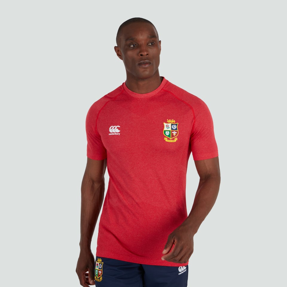 Mens British & Irish Lions Seamless Training Tee Red